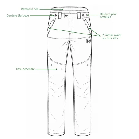 Pantalon débroussaillage ultra-résistant noir/orange