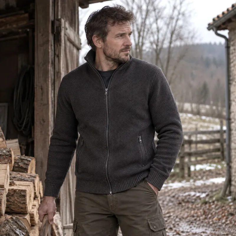 Gilet homme Galéo vert micropolaire zippé