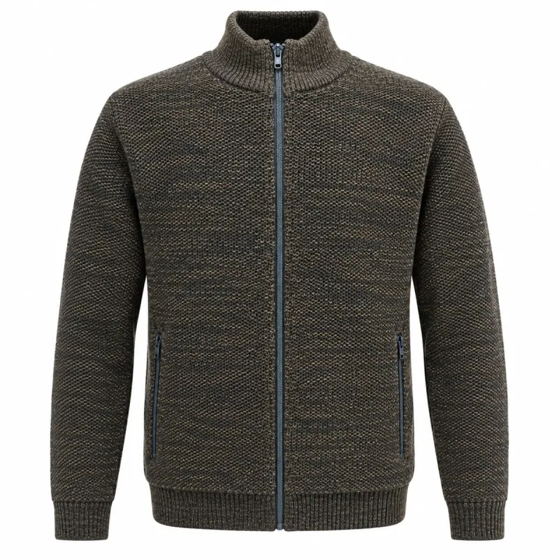 Gilet Galéo marron manches longues doublure micropolaire