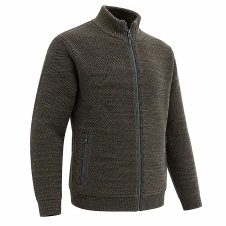 Gilet Galéo marron manches longues doublure micropolaire