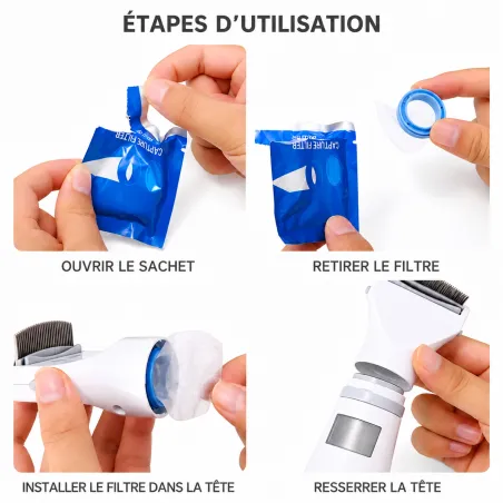 Peigne électrique anti-poux 4-6h LED 3 vitesses silencieux