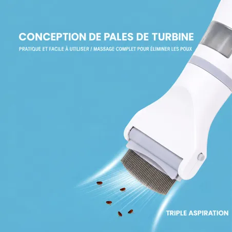 Peigne électrique anti-poux 4-6h LED 3 vitesses silencieux