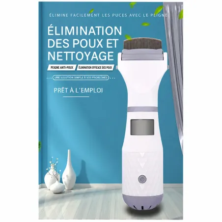 Peigne électrique anti-poux 4-6h LED 3 vitesses silencieux
