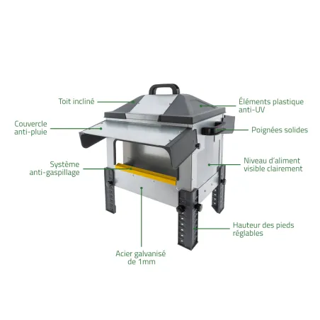 Mangeoire OLBA ROBUST® 12 kg ouverte pour volailles
