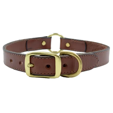 Collier en cuir noisette résistant pour chien