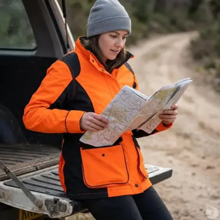 Veste chasse femme Stronger 6 poches orange XS-2XL