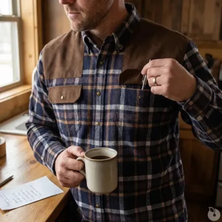 Chemise Browning Francis Bleu - Chasse Hiver Coton