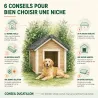 Niche chien en bois toit type chalet taille S 71 x 77 x 76 cm