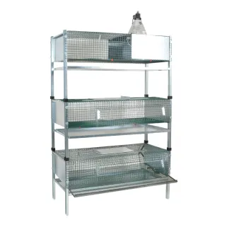 Kit cage d'élevage cailles galvanisé 100x50x180 cm complet