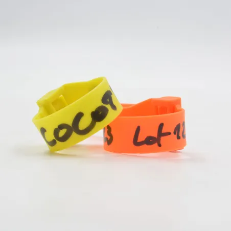 Bagues E-Z Seal Tag Ø14mm Jaune x10 - Identification volailles