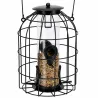 Mangeoire suspendue en métal noir pour oiseaux du jardin
