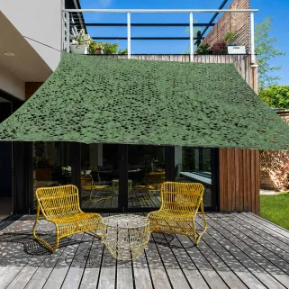 Voile d'ombrage 2x3m vert camouflage pour extérieur