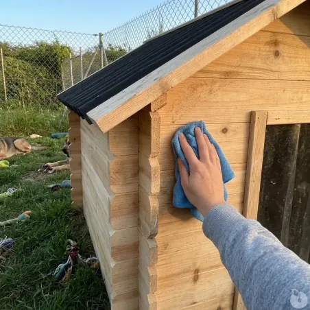 Niche chalet en épicéa pour chien - Taille M - Toit PVC