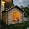 Niche chalet en épicéa pour chien - Taille M - Toit PVC