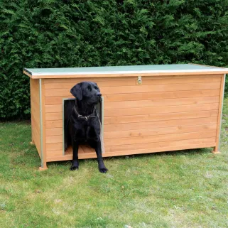 Niche chien bois isolée été/hiver 120x75xH75 cm