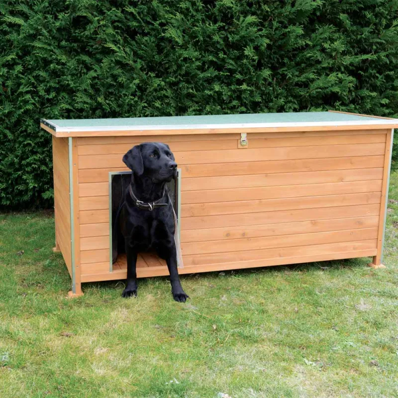 Niche chien bois isolée été/hiver 120x75xH75 cm