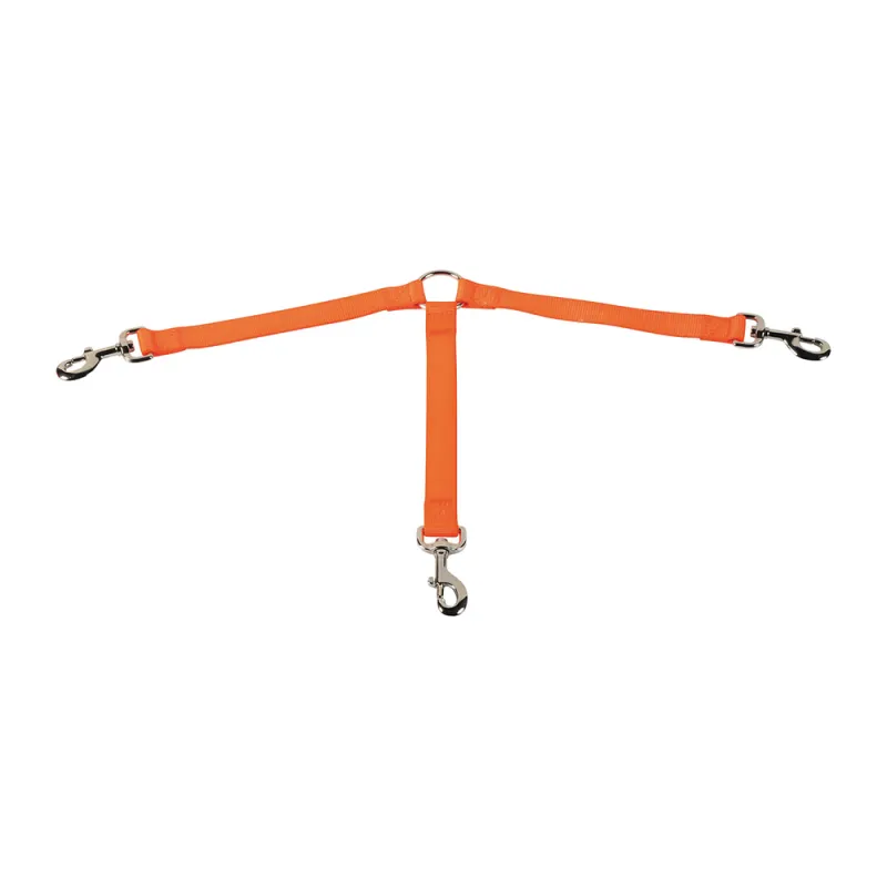 Tripleur de laisse orange 25 cm pour 3 chiens
