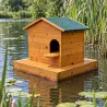 Nichoir Flottant en Bois pour Oiseaux d'Eau - 72 x 49 x 58 cm