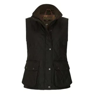 Gilet femme vert olive Walker & Hawkes Haxby coton ciré