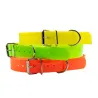 Collier chien PVC vert fluo ajustable 25 mm