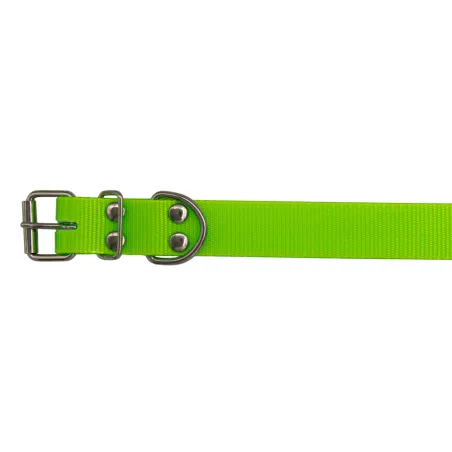 Collier chien PVC jaune fluo ajustable 25 mm