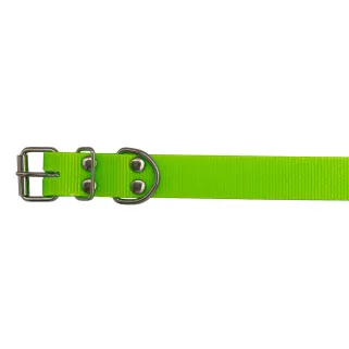 Collier chien PVC vert fluo ajustable 25 mm