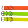 Collier chien PVC jaune fluo ajustable 25 mm