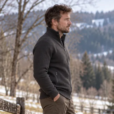 Gilet homme Galéo vert micropolaire zippé