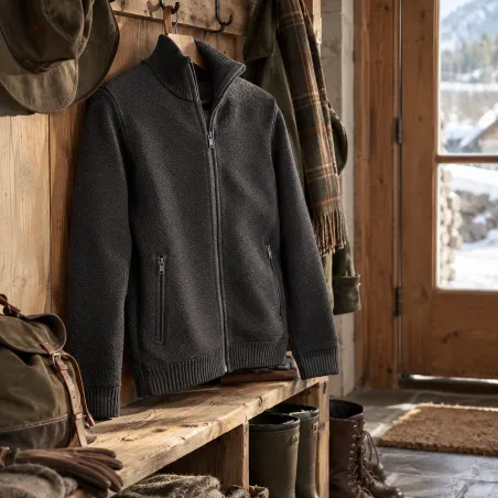 Gilet homme Galéo vert micropolaire zippé
