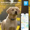 Collier traceur GPS 4G pour animaux chien - IP65 - Application gratuite