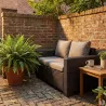 Canapé jardin Keter California 2 places marron rotin