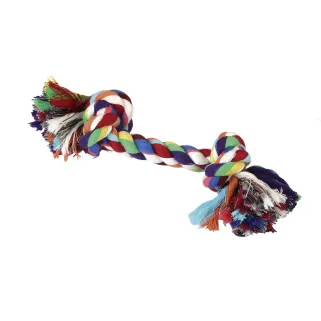 Jouet chien en corde nouée 20 cm - Coton résistant