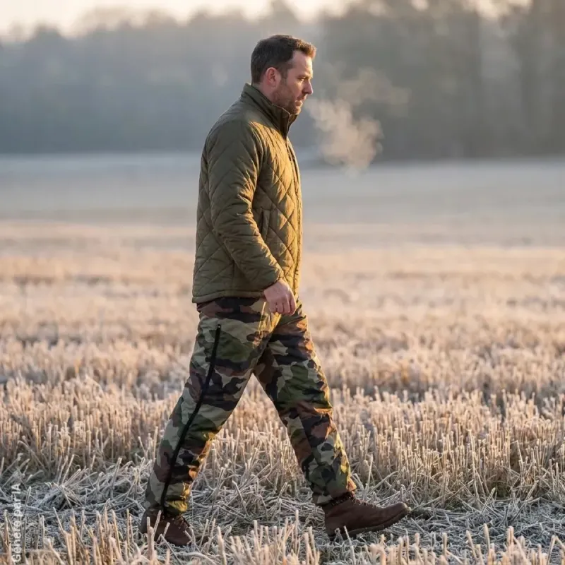 Pantalon matelassé camouflage pour extérieur
