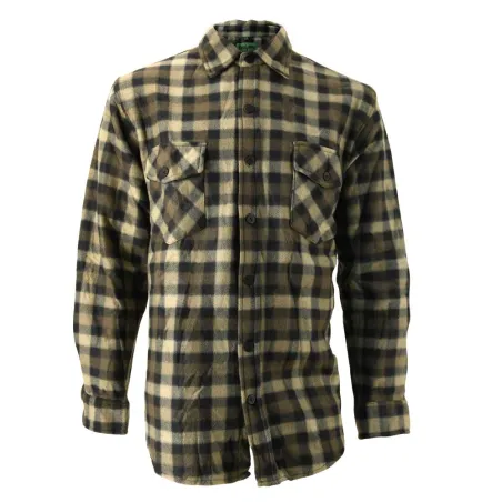 Chemise polaire trappeur carreaux 2 poches kaki M-3XL