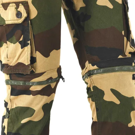 Pantalon 3 en 1 homme camo 6 poches coton 38-66