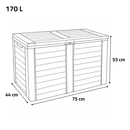 Coffre rangement extérieur 170 L résistant et pratique