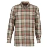 Chemise technique outdoor kaki-rouge doublée polaire