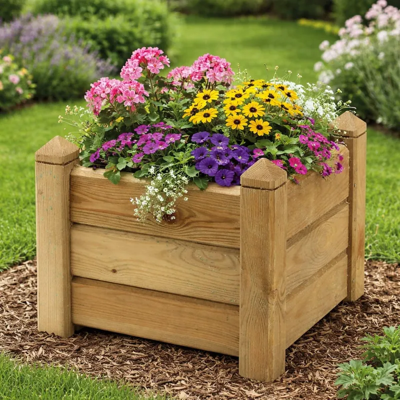 Jardinière bois 30x30x30 cm - Élégance naturelle
