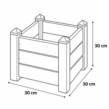 Jardinière bois 30x30x30 cm - Élégance naturelle