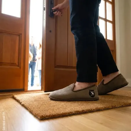 Chaussons homme Chevignon taupe - Confort fourrure