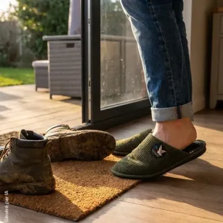 Chaussons homme Francisco kaki - Confort exclusif