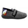 Chaussons homme gris scratch confort made in France