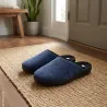 Chaussons Mules Bleus Clot - Fabriqués en France