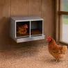 Nid pondoir galvanisé 2 cases pour poules