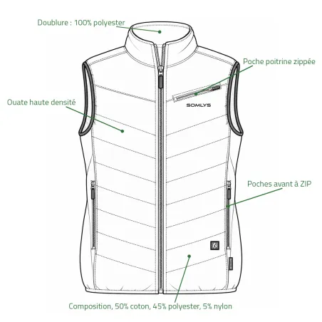 Gilet chauffant Somlys marron - Confort et style