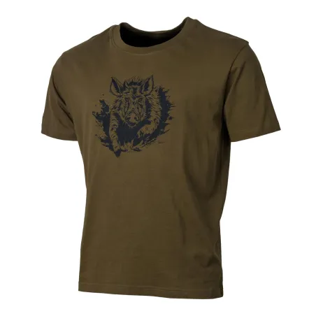 T-shirt Sanglier Kaki - Style Nature Robuste
