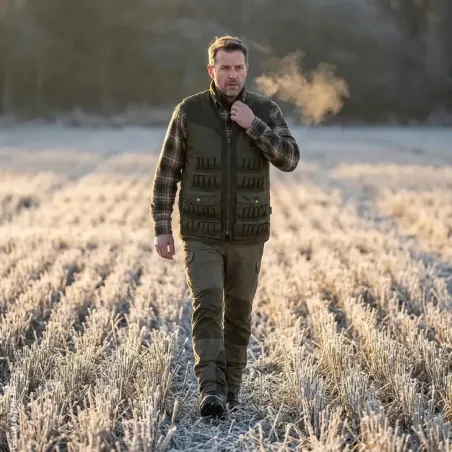 Gilet Vert 54 Tubes - Équipement Chasseur Essentiel