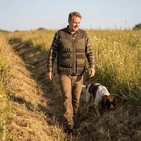 Gilet Vert 54 Tubes - Équipement Chasseur Essentiel