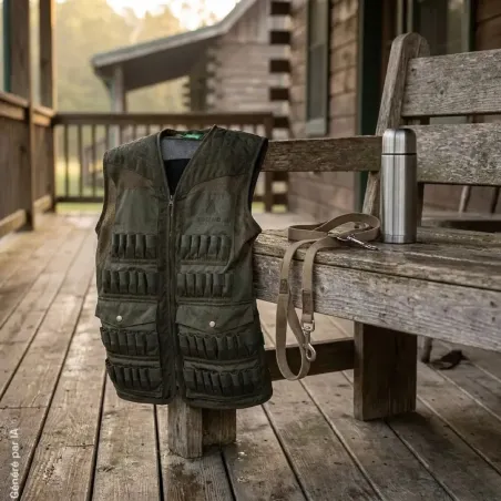 Gilet Vert 54 Tubes - Équipement Chasseur Essentiel