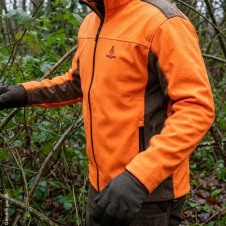 Veste Softshell Eco T317 Orange/Vert - Confort Outdoor